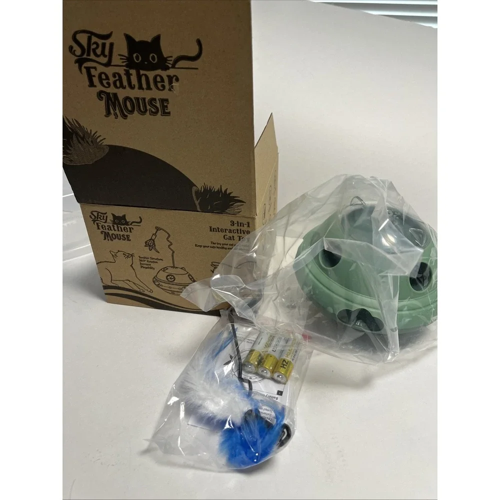 SKY FEATHER MOUSE 3-in-1 cat toy Interactive cat toy